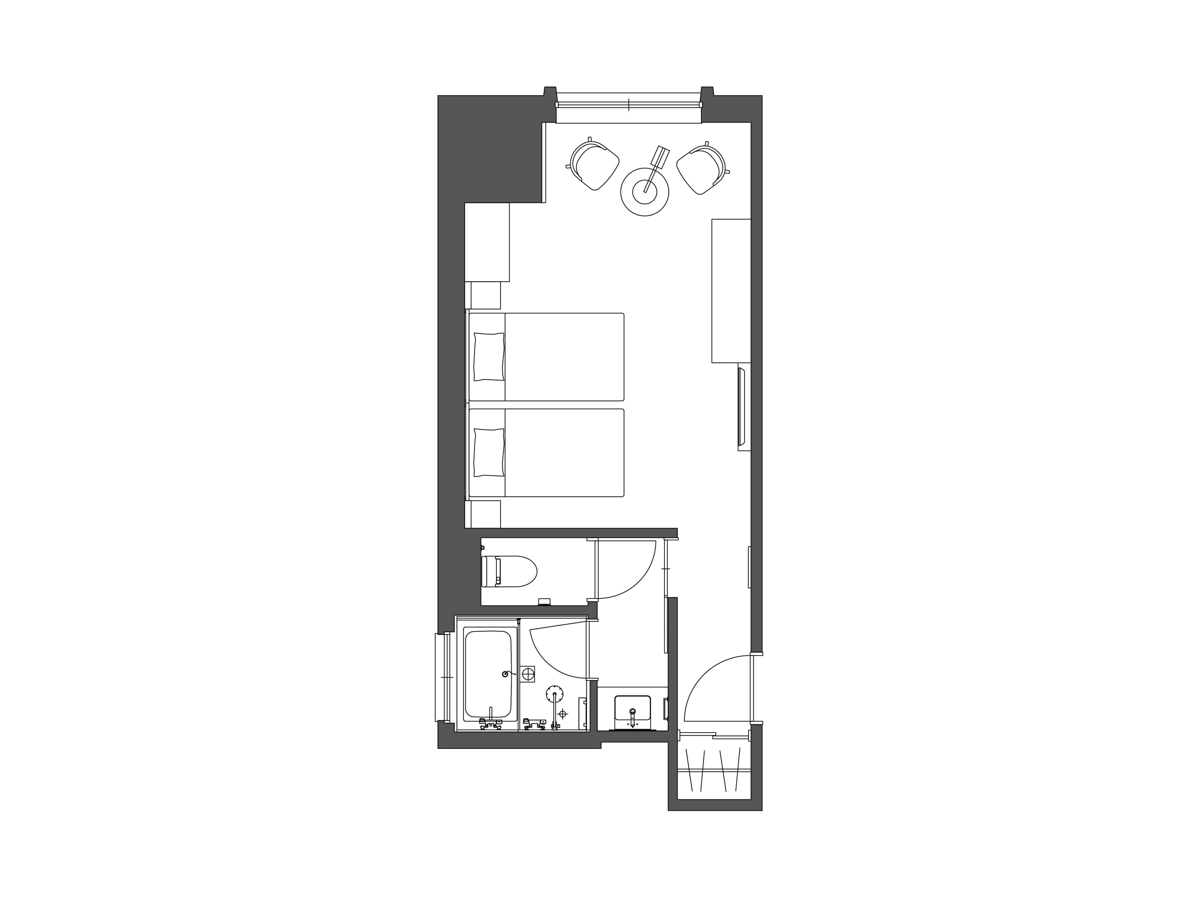 corner twin room (34.3 sqm) | 1 bedroom, down duvets, in-room safe, blackout curtains