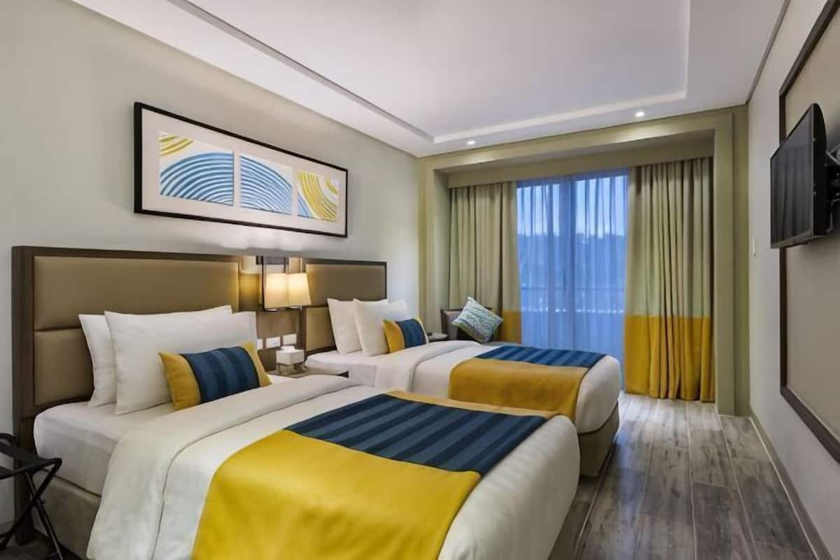 In-room safe, desk, laptop workspace, blackout drapes