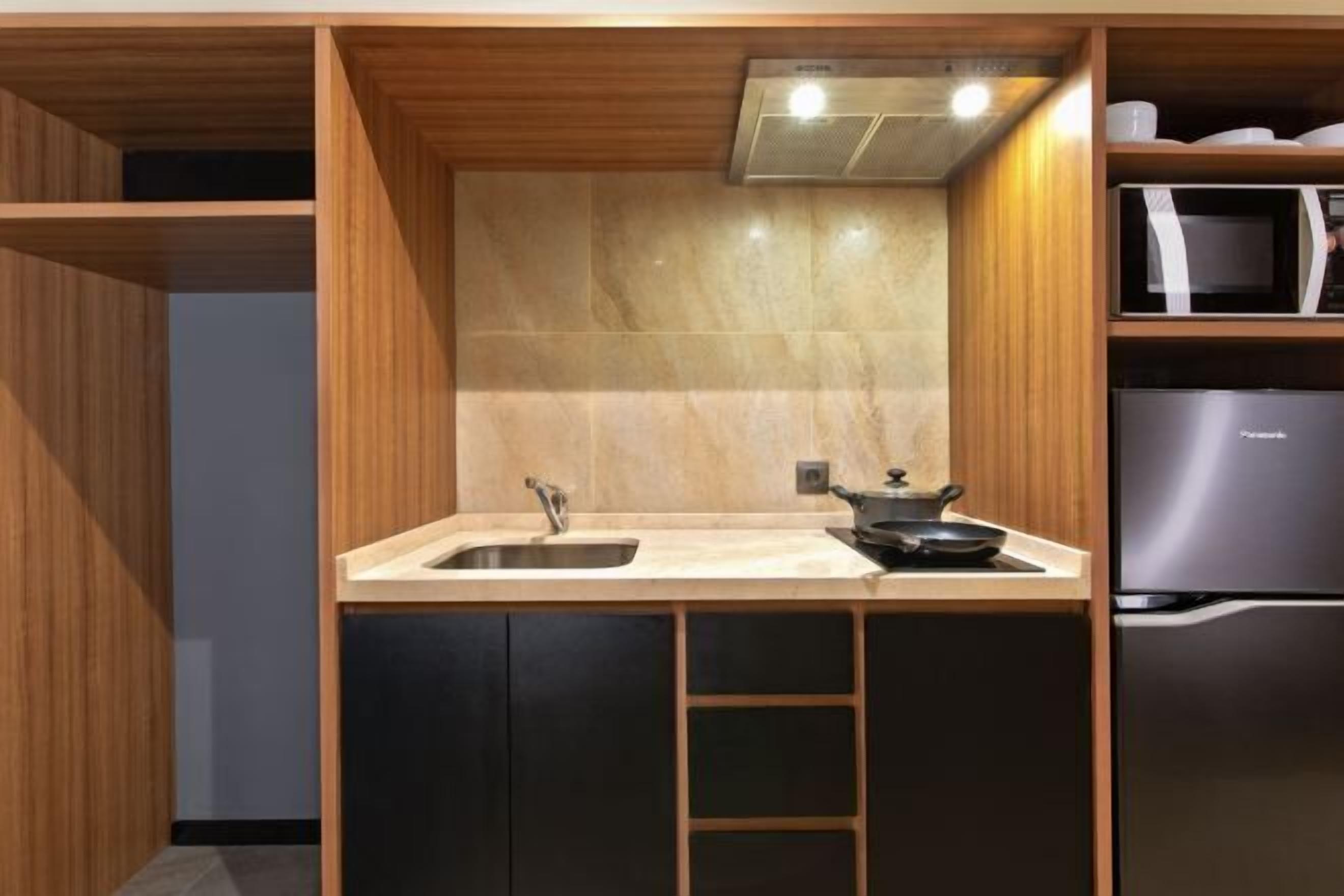 専用キッチン | 冷蔵庫、電子レンジ、コンロ、電気ポット