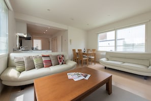 Flat-screen TV, Netflix, DVD player, streaming services