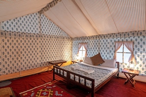 Premium bedding, desk, laptop workspace, bed sheets