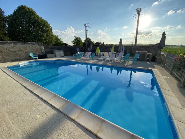 Outdoor pool, a heated pool