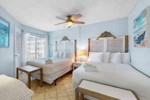 2 bedrooms, iron/ironing board, internet, bed sheets