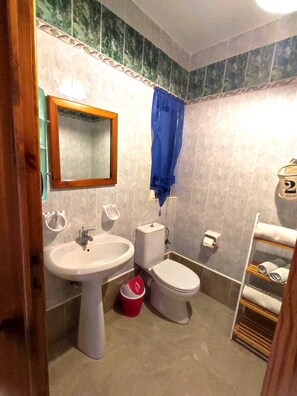 Bathtub, hair dryer, towels, soap