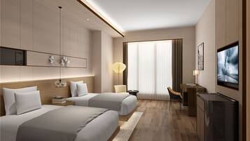 Desk, free WiFi, bed sheets