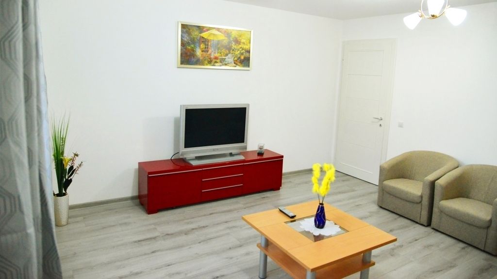 Grand Apartment, Balcony, Garden View (Elena) | Living area | Flat-screen TV