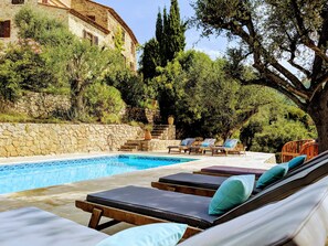 Outdoor pool, a heated pool - Luxury Private Villa Compound | Incredible Sea Views | Large Pool | Olive Grove (Spéracèdes)