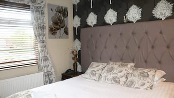 Individually decorated, individually furnished, desk, iron/ironing board