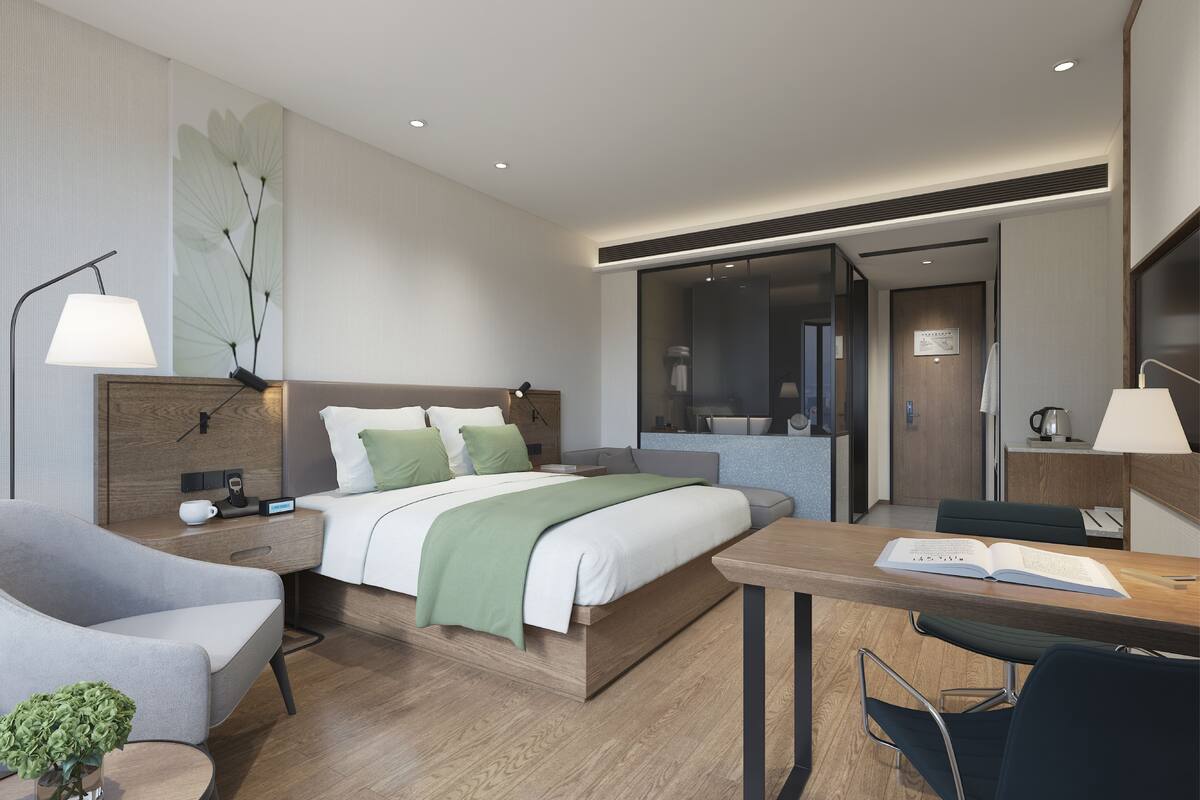 Blackout curtains, free WiFi, bed sheets