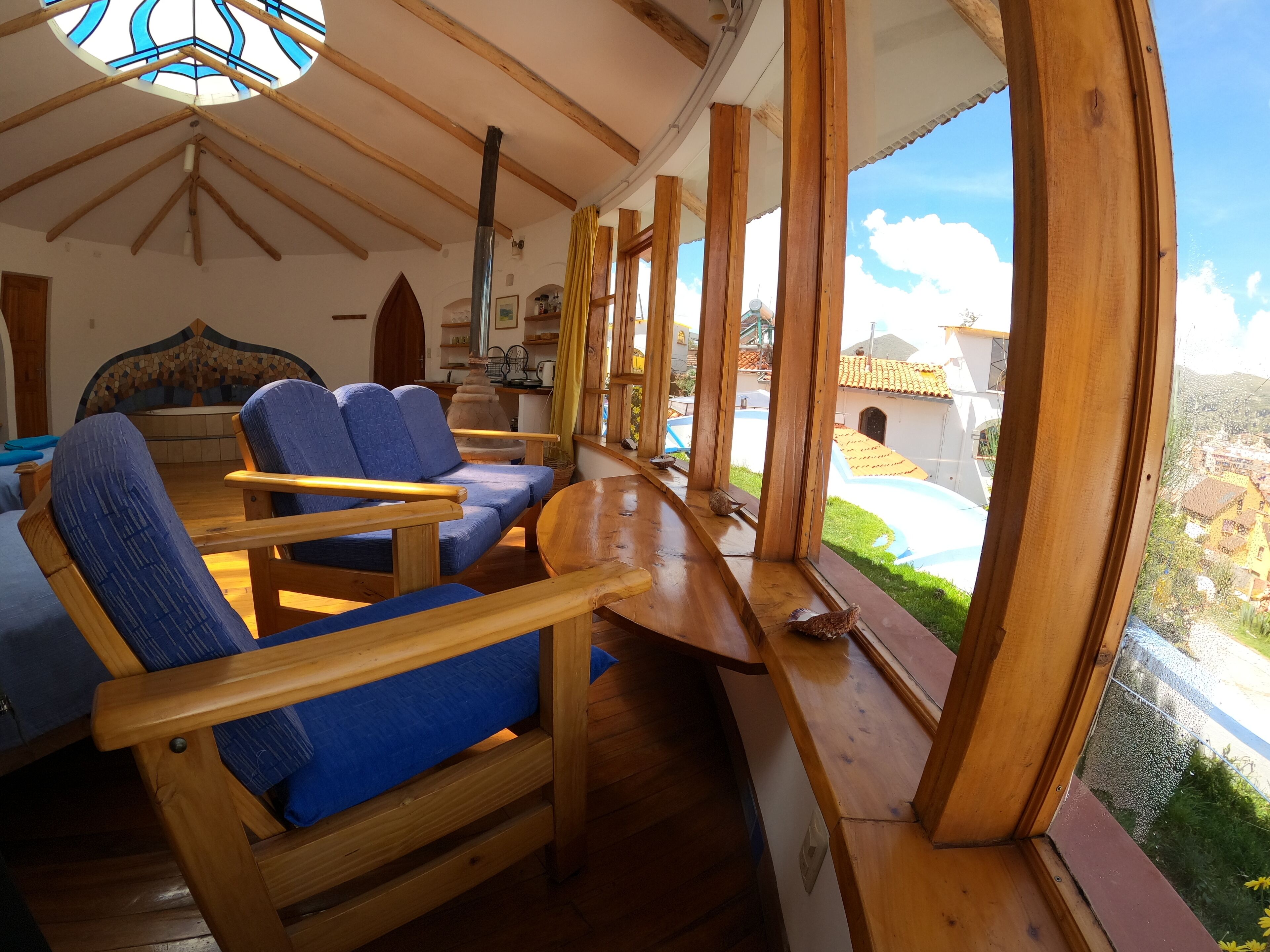 Vue sur la campagne depuis l’hébergement