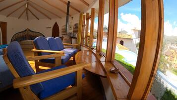 Vue sur la campagne depuis l’hébergement