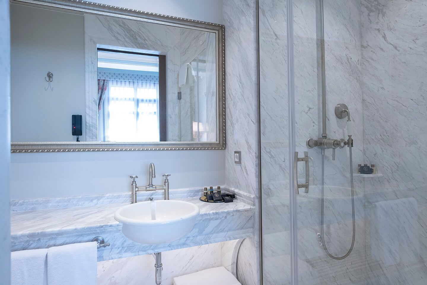 shower, free toiletries, hair dryer, bathrobes