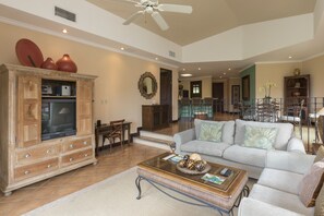 Luxury Apartment | Living area | TV - Ocean View Luxury Condo Reserva Conchal A13 (Cabo Velas)