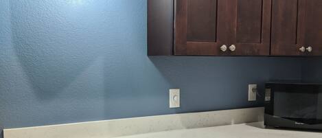 Room, 2 Queen Beds, Kitchenette | Private kitchenette | Fridge, microwave