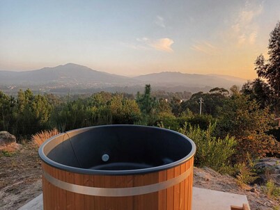 Sustainable rebuilt windmill from 19th century in Ponte de Lima, North Portugal.