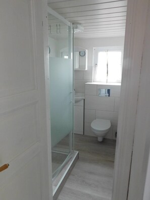 Hair dryer, soap, toilet paper