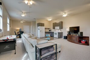 TV, DVD player, stereo