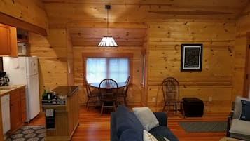 Smart TV, fireplace, DVD player, books