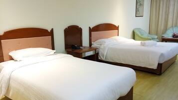 Desk, blackout curtains, iron/ironing board, free WiFi