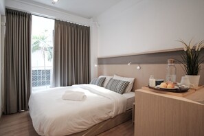 Deluxe tweepersoonskamer | Lakens van Egyptisch katoen, luxe beddengoed, pillowtop-bedden