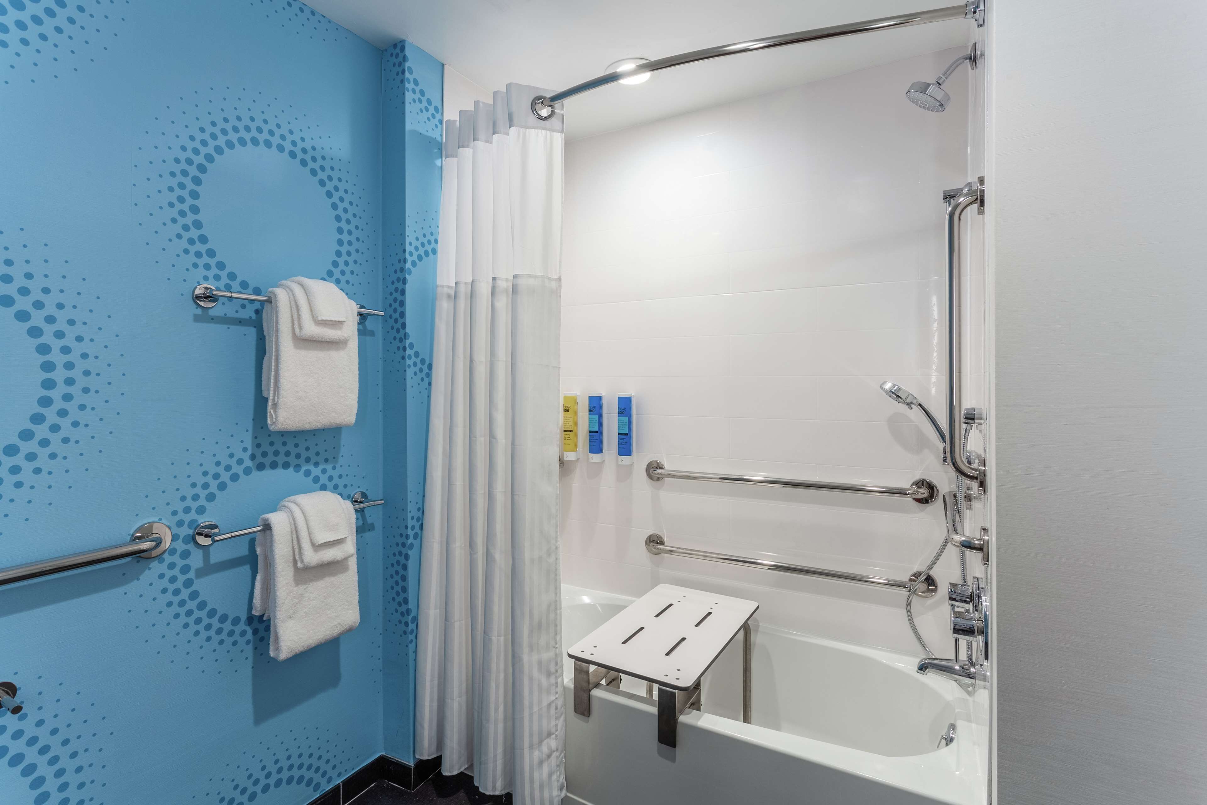 free toiletries, hair dryer, towels, soap