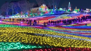 A brightly lit outdoor area with pathways and trees, likely a public park or event space. - Hotel Swan Lake Nagara (Ichihara)