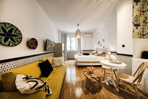 Design Studio, 1 Double Bed with Sofa bed, Non Smoking, Refrigerator | Living area