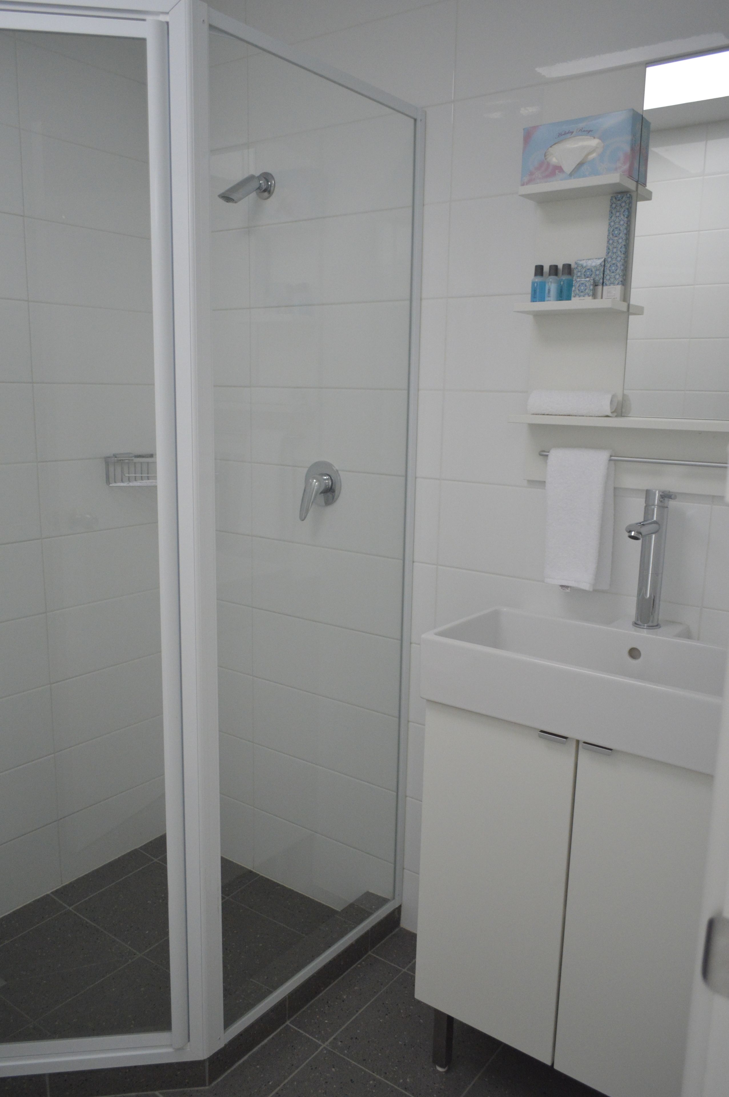 double room with balcony | bathroom | shower, towels, soap, shampoo