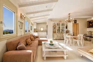 Panoramic Apartment, 2 Bedrooms, Balcony, City View | Living area | 42-inch Smart TV with digital channels, TV, Netflix - Breathtaking view Athenian apartment by VillaRentalsgr (Athens)