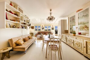 Panoramic Apartment, 2 Bedrooms, Balcony, City View | Living area | 42-inch Smart TV with digital channels, TV, Netflix - Breathtaking view Athenian apartment by VillaRentalsgr (Athens)