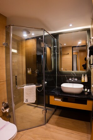 Shower, rainfall showerhead, free toiletries, hair dryer - Rajhans Regency (Bhopal)
