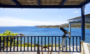 Family Apartment, 2 Bedrooms, Sea View, Beachfront | View from room - Mare Sounio beachfront iconic templeview by VillaRentalsgr (Lavreotiki)