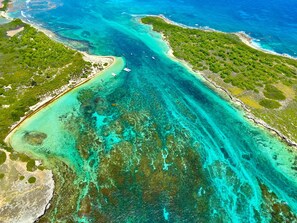 Accommodatie ligt op het strand, ligstoelen
