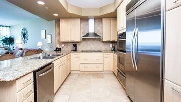 Condo, Multiple Beds, Kitchen | Private kitchen | Fridge, microwave, stovetop, dishwasher