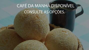 Café da manhã com buffet todos os dias (BRL 12 por pessoa)