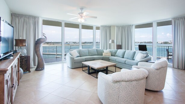 Condo, Multiple Beds, Private Pool, Ocean View | View from room - Media Room With Wraparound Views - Unit Crc0302 (Orange Beach)