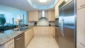 Condo, Multiple Beds, Private Pool, Ocean View | Private kitchen | Coffee/tea maker, fridge, microwave, dishwasher - Poolside Condo With Bay Views - Unit Crc0309 (Orange Beach)