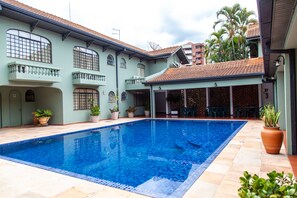 Indoor pool, outdoor pool, open 9:00 AM to 9:00 PM, sun loungers