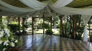 Outdoor banquet area