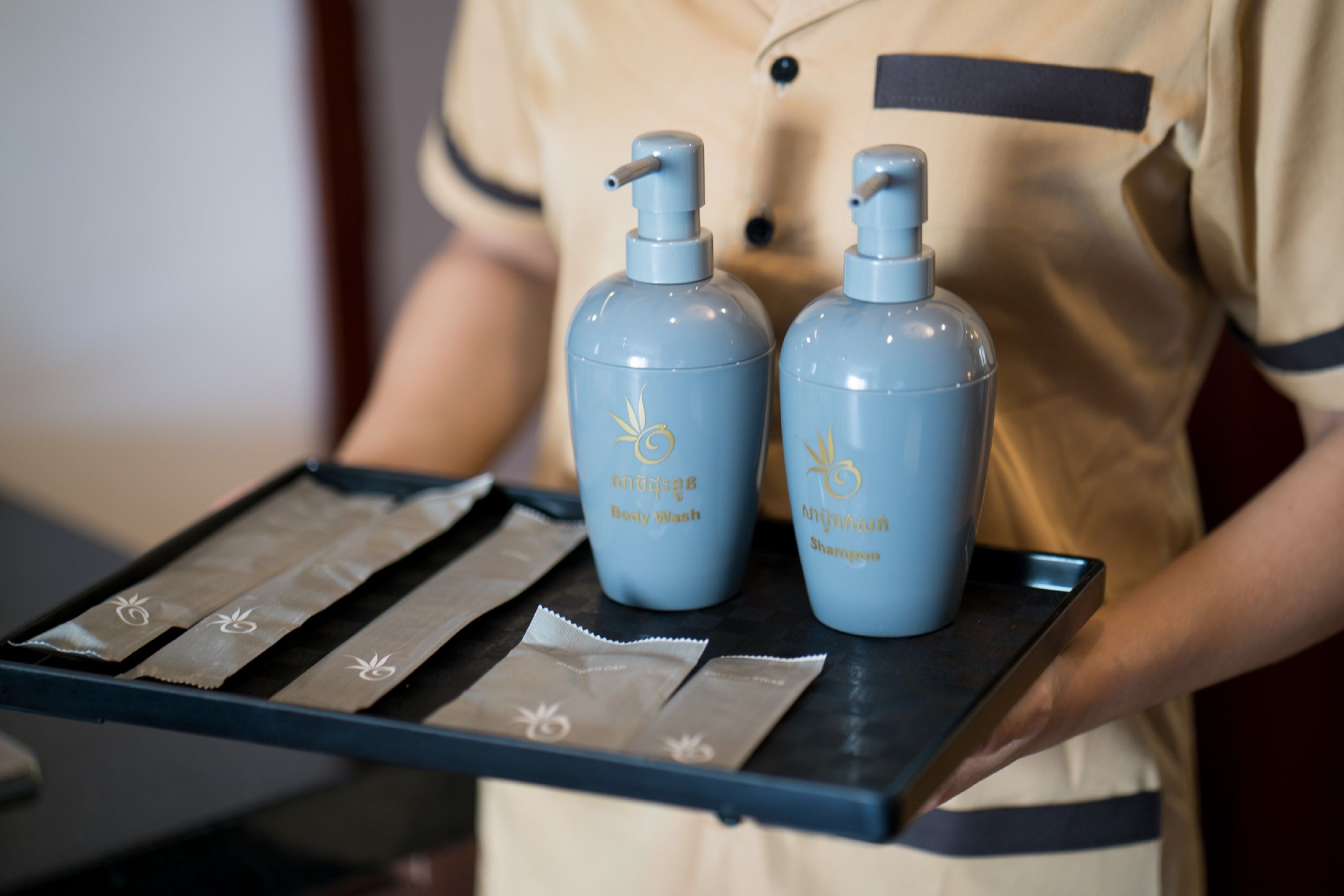 combined shower/bathtub, deep-soaking bathtub, designer toiletries