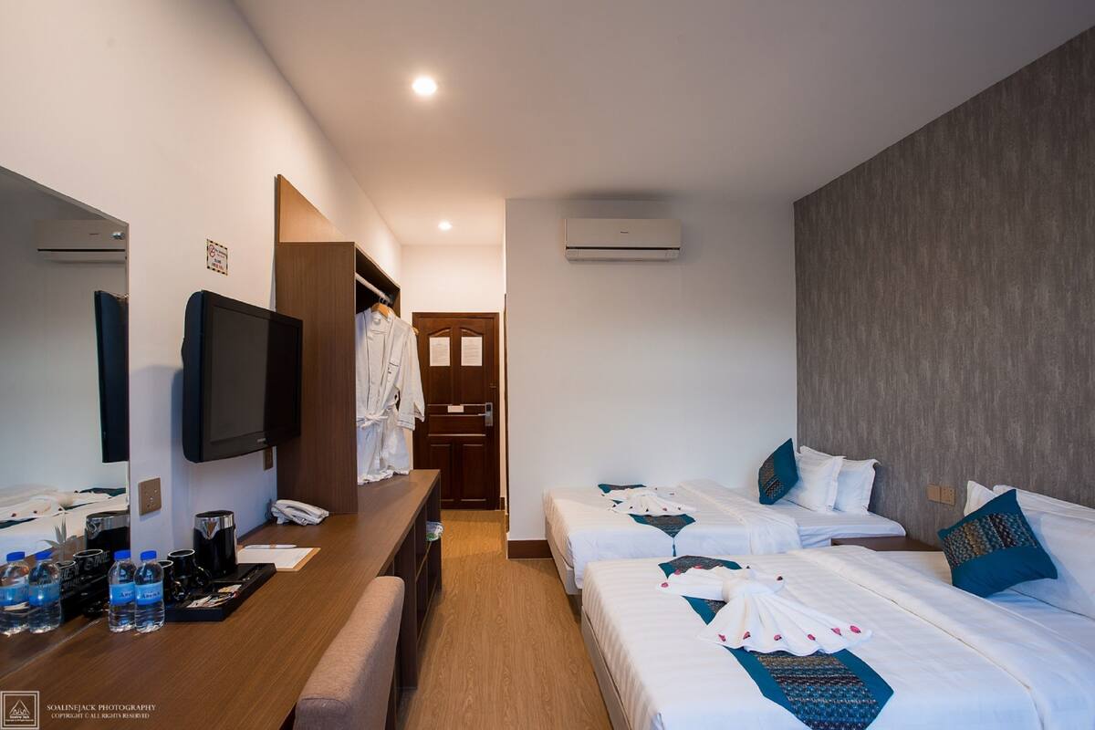 Deluxe-Zweibettzimmer | Bettwäsche aus ägyptischer Baumwolle, hochwertige Bettwaren