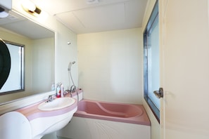 Standard Double Room | Bathroom | Combined shower/tub, deep soaking tub, free toiletries, hair dryer