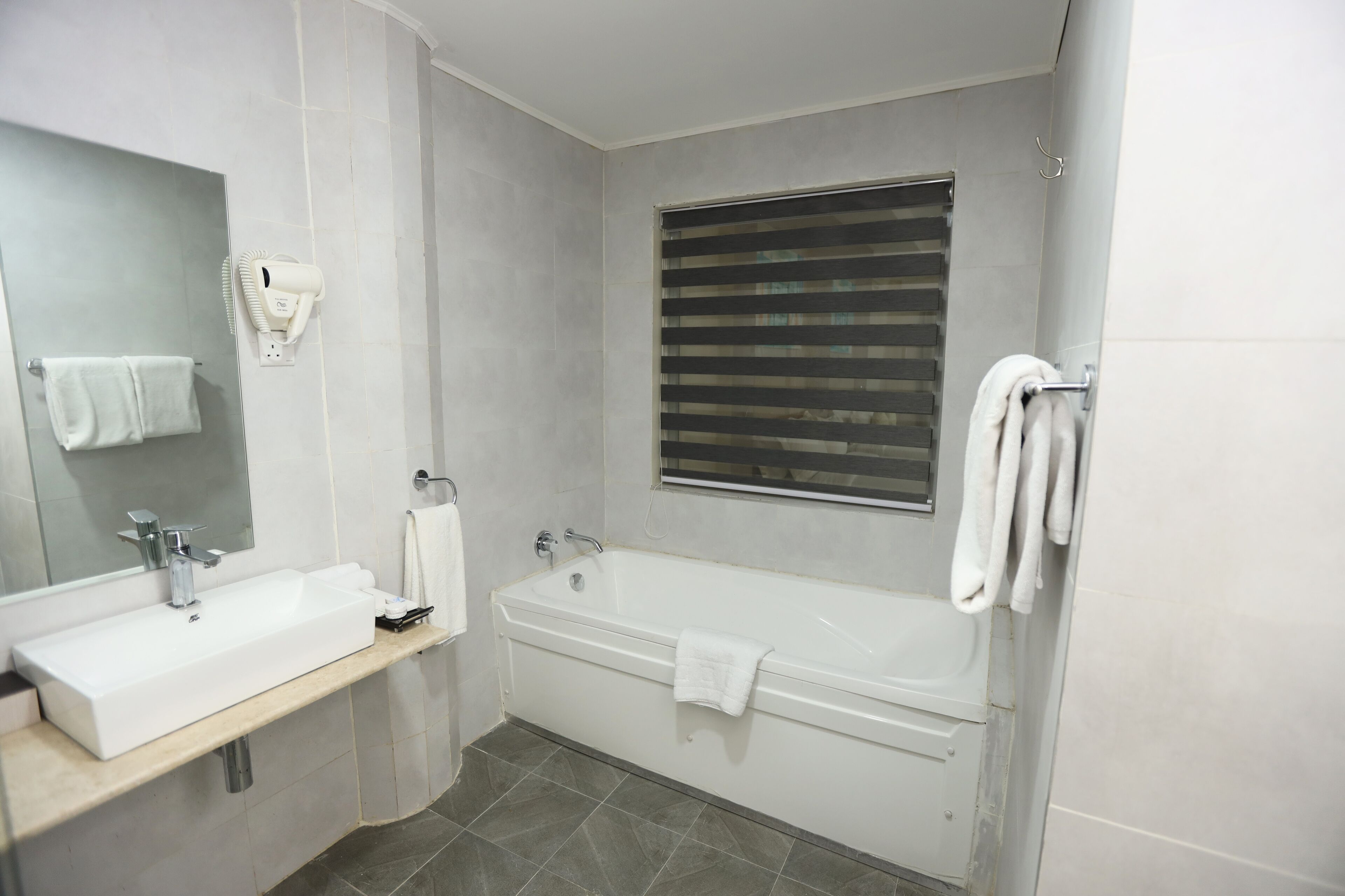 free toiletries, hair dryer, bathrobes, slippers