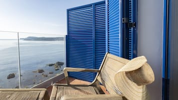 Tweepersoonskamer, uitzicht op zee | Terras