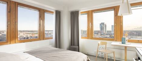 Standard Studio with a Panoramic View | Desk, blackout curtains, soundproofing, iron/ironing board