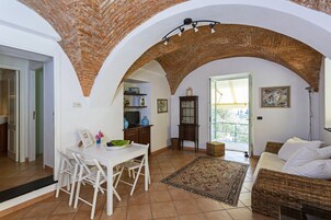 Apartment, 2 Bedrooms, Terrace, Sea View | Living area | Flat-screen TV