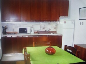 Fridge, microwave, coffee/tea maker, electric kettle