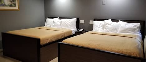 Standard Room, 2 Queen Beds | Desk, free WiFi, bed sheets