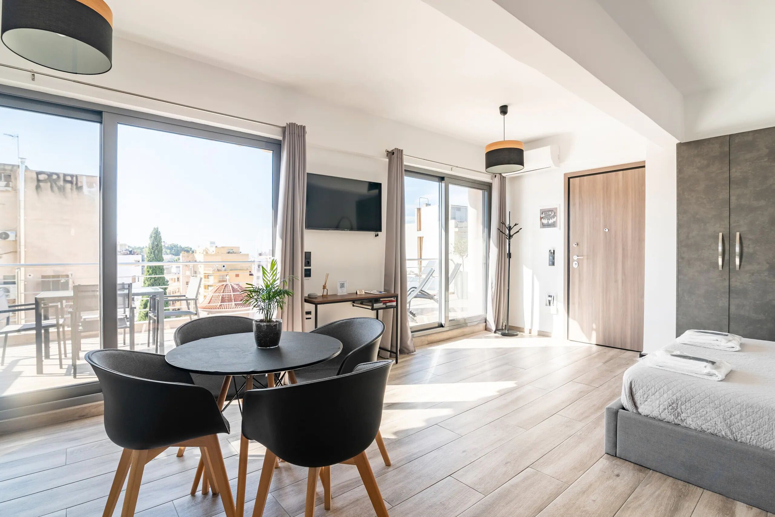 1 bedroom, desk, soundproofing, iron/ironing board