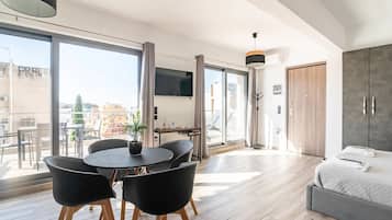 1 bedroom, desk, soundproofing, iron/ironing board